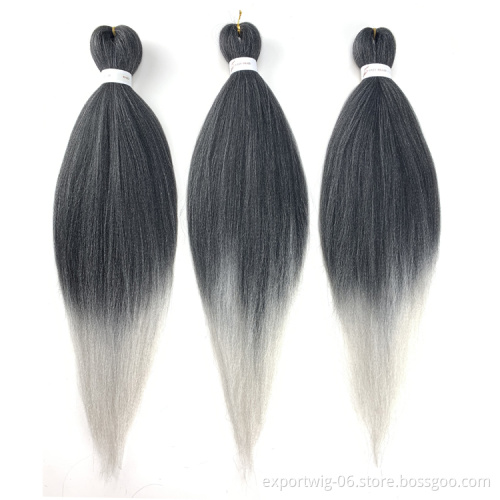 wholesale ombre color synthetic hair ez braid private label pre stretched braiding hair bulk 26inch Ombre Color Prestretched